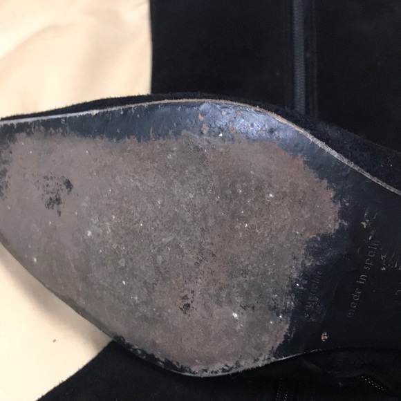 Pura Lopez over the knee suede boots in black - Picture 4 of 7